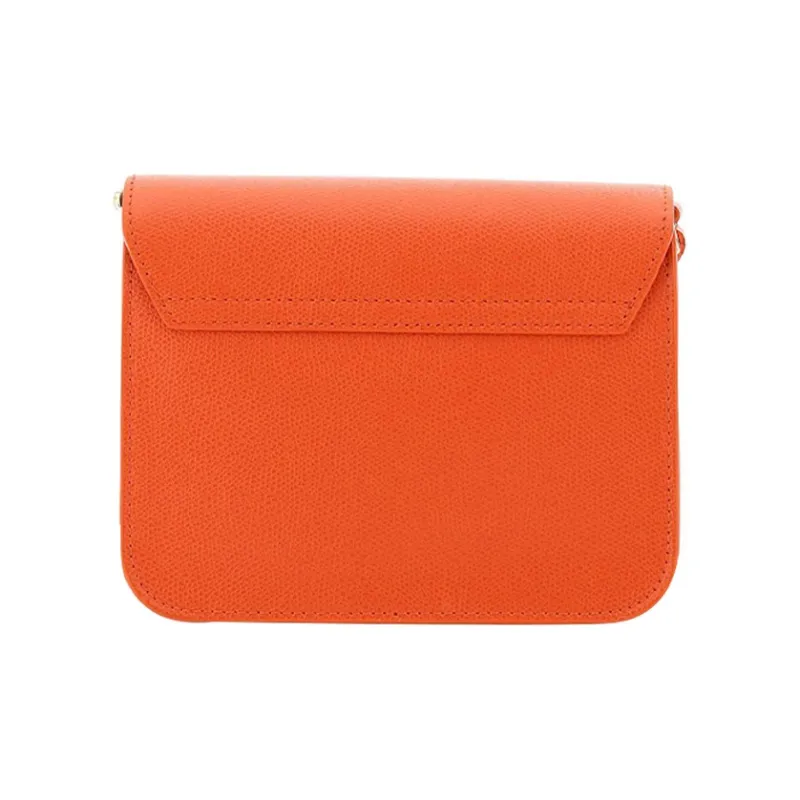 Furla Metropolis Collection Leather Small Square Bag Crossbody Bag Shoulder Bag Women's Orange-1