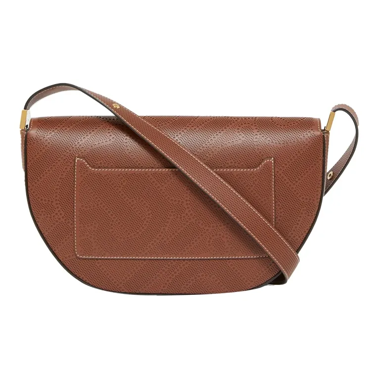 Burberry Olympia Perforated Leather Shoulder Bag Crescent Bag Portable Crossbody Bag Shoulder Bag Women's Tan-4