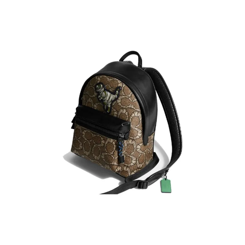 COACH X MBJ Charter Leather Backpack Medium Size Men's Brown & Black-2