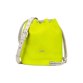 DIOR Canvas Handbag Mini Men's Fluorescent Yellow