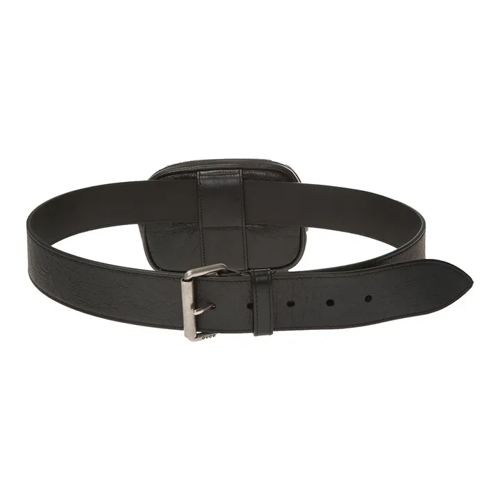 GUCCI Cow Leather Shoulder Bag, Crossbody Bag, Sling Bag, Fanny Pack Mini Unisex Black-2
