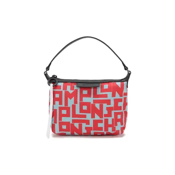 LONGCHAMP Le Pliage Fabric Handbag Small Size Women's Light Blue Red