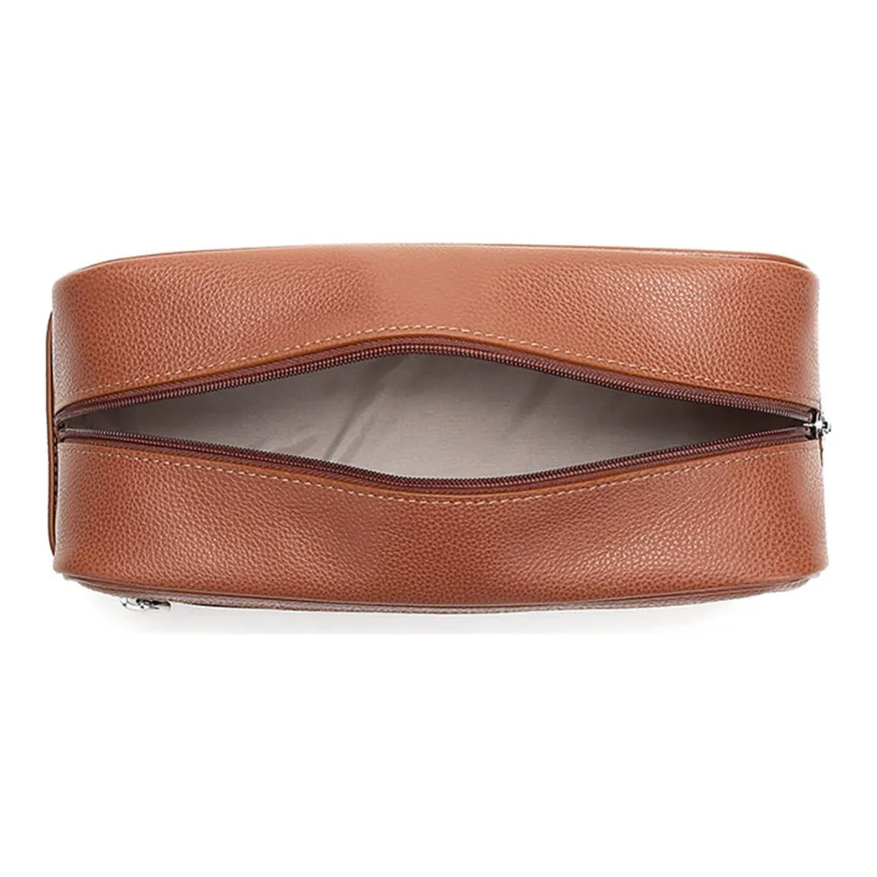 LONGCHAMP Le Pliage Cow Leather Makeup Bags Toiletry Bags Unisex Caramel-5