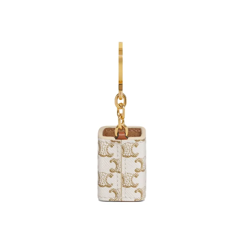 CELINE Cow Leather Storage Bag Mini Women's White-2