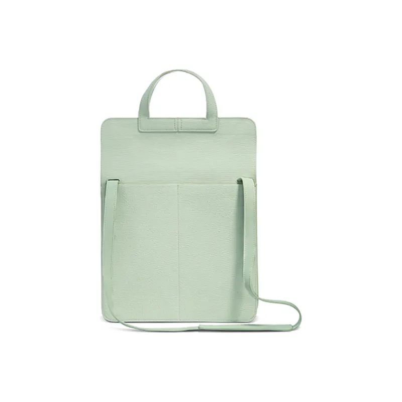 TUPLUS Top Grain Cow Leather Tofu Bag Commuter Bag Laptop Bag Handbag Medium Size Women's Multicolor-3