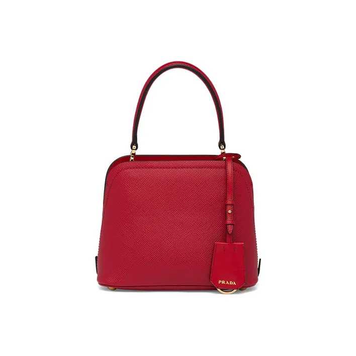 PRADA Saffiano Leather Shoulder Bag Crossbody Bag Handbags Women's Red-2