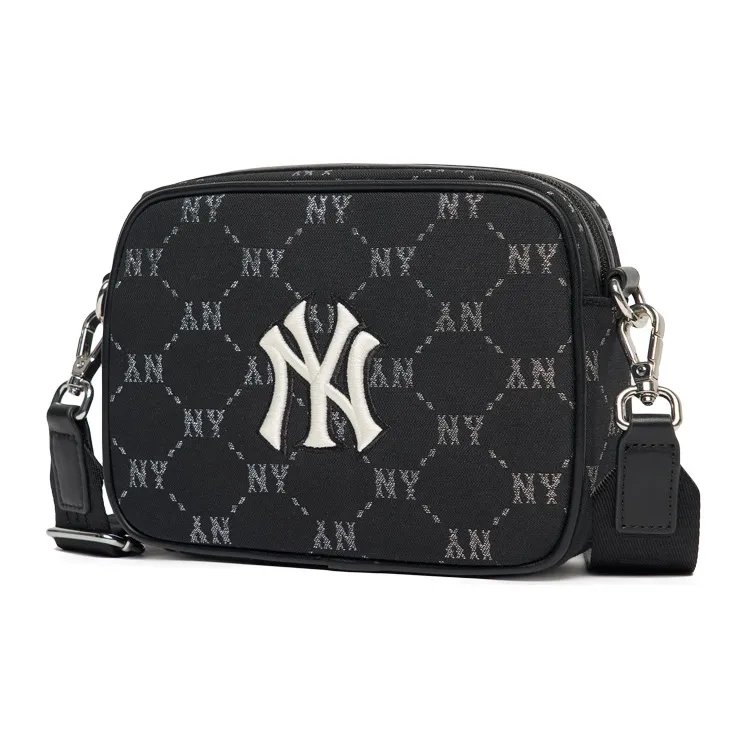 MLB Monogram Collection Polyester Camera Bag, Combo Bag, Shoulder Bag, Crossbody Bag Regular Unisex Black-1