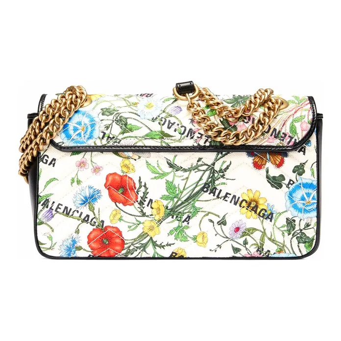 GUCCI GG Marmont Canvas With Leather Shoulder Bag Crossbody Bag Small Size Women's Multicolor-1