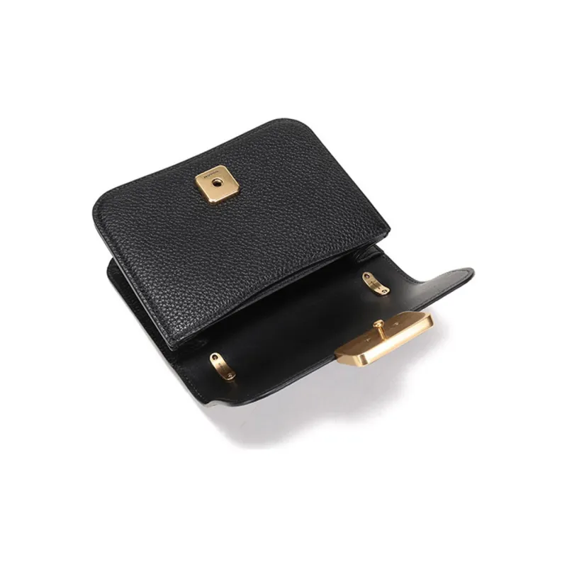 COACH Alie Leather Messenger Bag Small Square Bag Crossbody Bags Shoulder Bags Women's Black-5