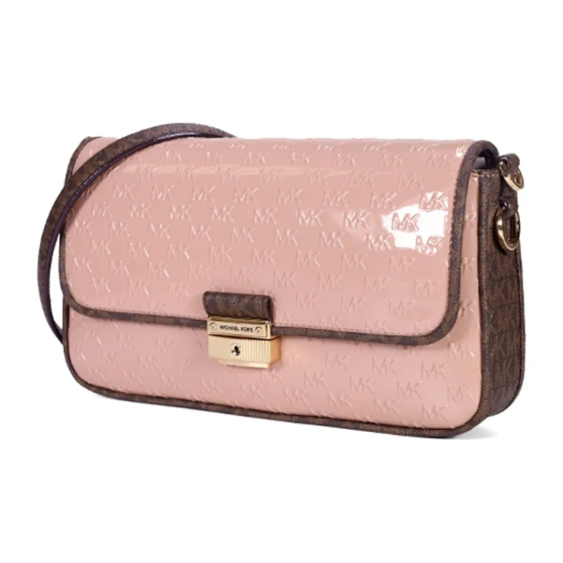 MICHAEL KORS Bradshaw Patent Leather Crossbody Bag Trumpets Women's Pink-3