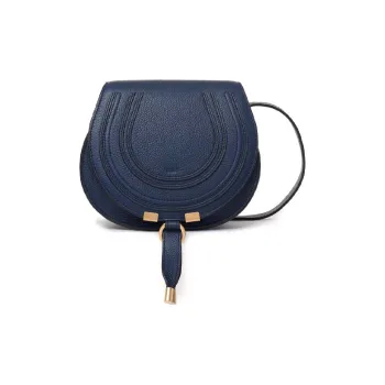 Chloe Chloé Handbag Marcie Cow Leather Saddle Bag, Crossbody Bag, Shoulder Bag Mini Women's Blue
