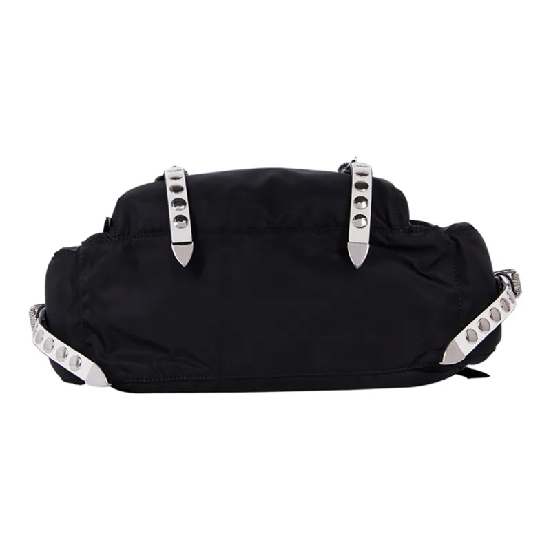 PRADA Nylon Fabric Crossbody Bag Women's Black-4