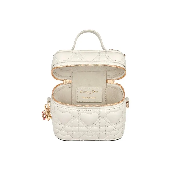 DIOR Sheepskin Shoulder Bag Crossbody Bag Makeup Bag Travel Bag Handbag Extra Mini Women's White-2