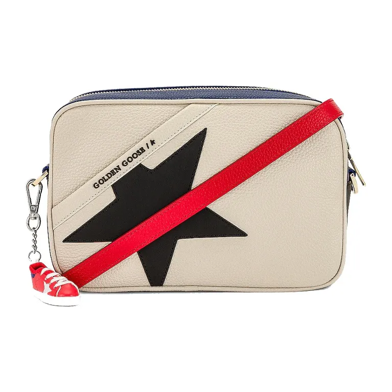 Golden Goose Leather Crossbody Bag, Shoulder Bag Women's White/Blue/Black-0