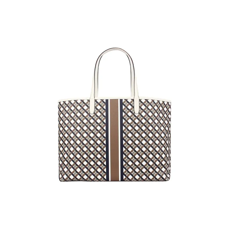 TORY BURCH Perry Coated Canvas Tote Bag Shopping Bag Shoulder Bag Handbag Regular Women's Brown Multicolor-2