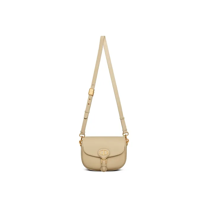 DIOR Leather Shoulder Bag Crossbody Bag Women's Beige-4