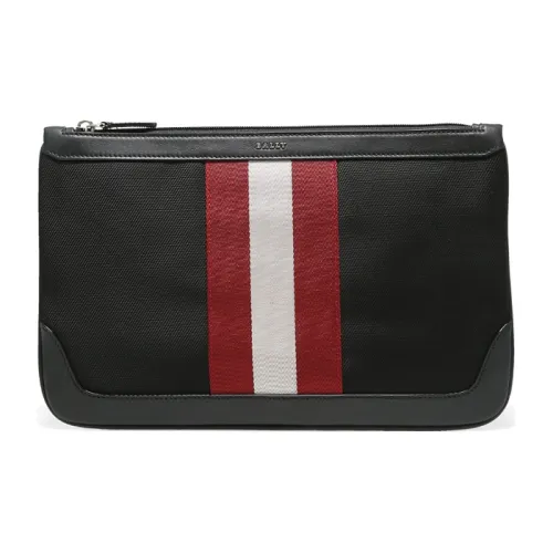 BALLY Cow Leather Clutch Tubas Men's Black