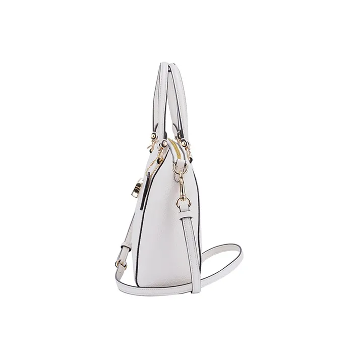 COACH Prairie Leather Dumpling Bag, Portable Crossbody Bag, Shoulder Bag Medium Size Women's White-2
