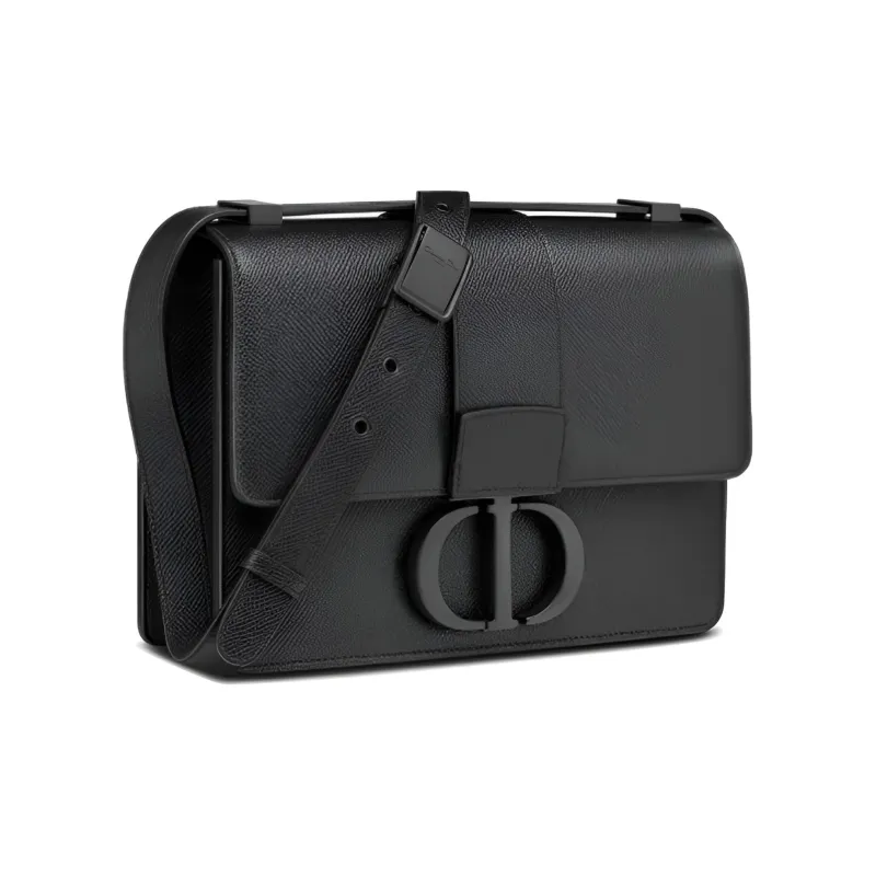 DIOR 30 Montaigne Grained Calfskin Box Bag, Shoulder Bag, Crossbody Bag Women's Black-1