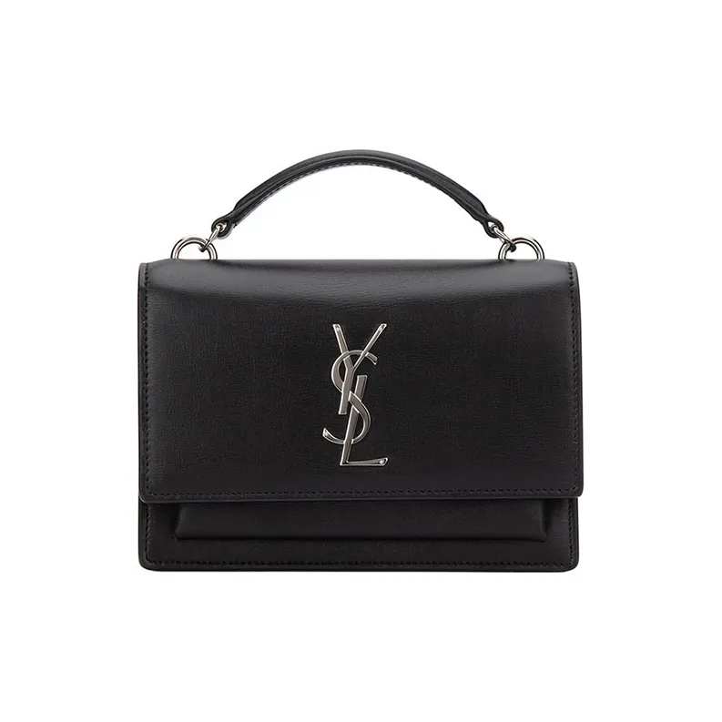 SAINT LAURENT YSL Smooth Leather Sunset Handbag Trumpets Women's Black-0
