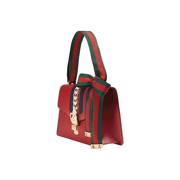 GUCCI Sylvie Cow Leather Portable Crossbody Bag Shoulder Bag Women's Red-3