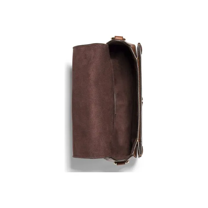 COACH Georgie Leather Saddle Bag, Bacchus Bag, Shoulder Bag, Crossbody Bag Trumpets Women's Caramel Brown-3