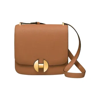 HERMES 2002 Calfskin Shoulder Bag Crossbody Bag Small Size Women's Brown