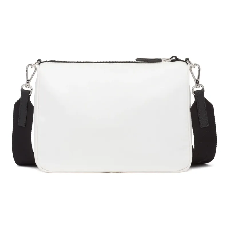 PRADA Nylon And Saffiano Leather Crossbody Bag Shoulder Bag Men's White-2