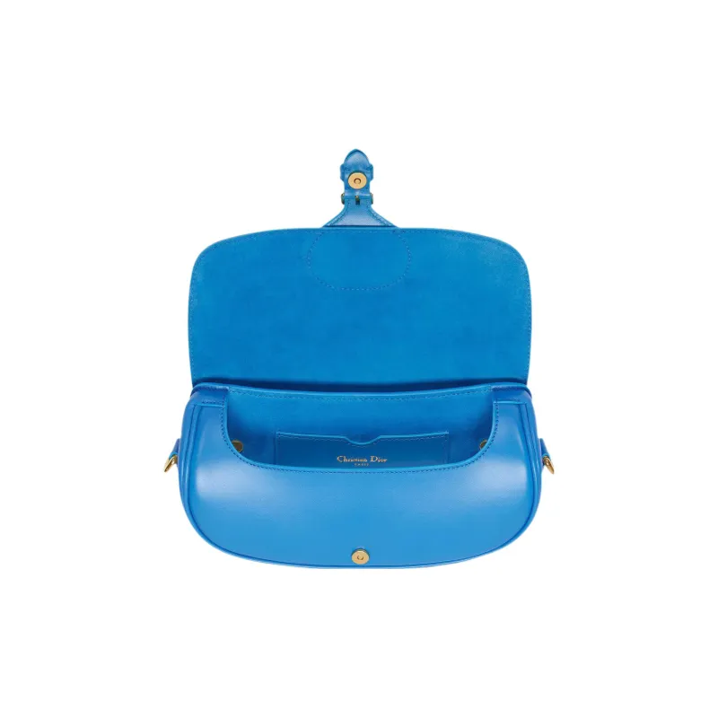 DIOR Bobby Smooth Finish Cow Leather Crescent Bag Handbag Shoulder Bag Crossbody Bag Women's Carolina Blue-4