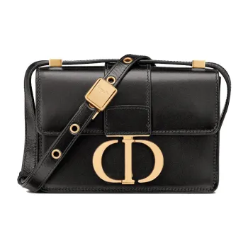 DIOR 30 Montaigne Calfskin Shoulder Bag Women's Black