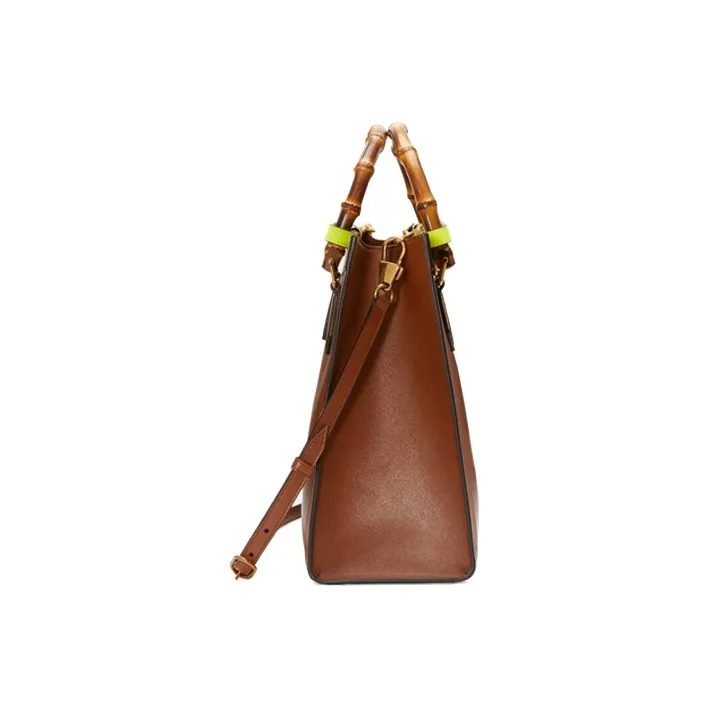 GUCCI Diana Leather Tote Shoulder Bag, Crossbody Bag, Handbag Medium Size Unisex Brown-2