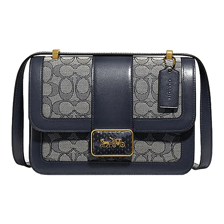 COACH Alie Canvas With Leather Messenger Bag, Small Square Bag, Crossbody Bag, Shoulder Bag Women's-0