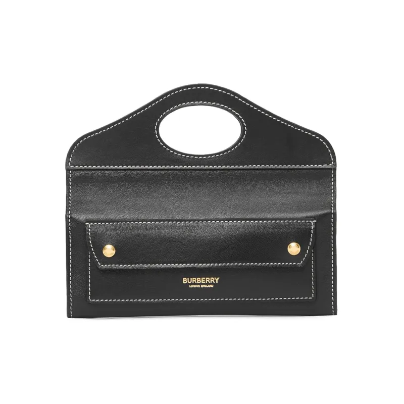 Burberry Pocket Bag Sheepskin Tote Bag Shopping Bag Handbag Shoulder Bag Crossbody Bag Clutch Mini Unisex Black-0