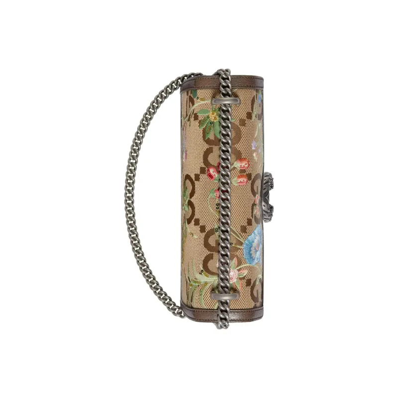 GUCCI Dionysus Canvas With Leather Crossbody Bag Shoulder Bag Women's Beige Brown With Multicolor Accents-4