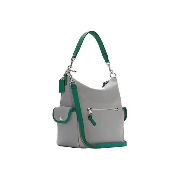 COACH Pennie Leather Crossbody Portable Large Size Women's Gray-1