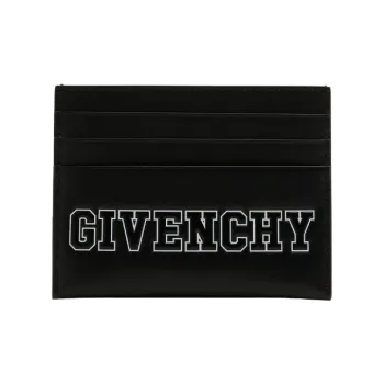 GIVENCHY Smooth Cow Leather Card Clip Card Holder Men's Black