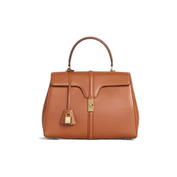 CELINE 16 Cow Leather Handbag, Crossbody Bag, Shoulder Bag Medium Size Women's Tawny