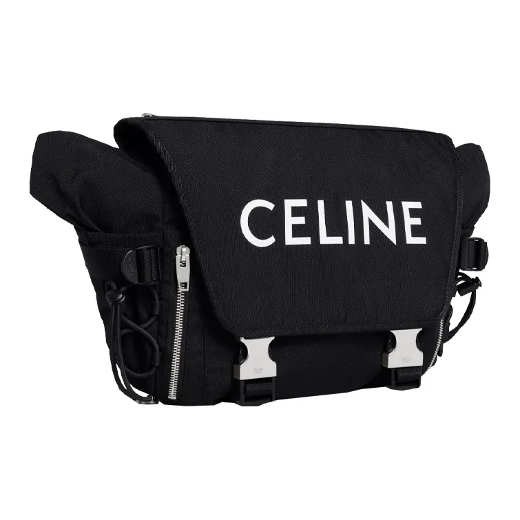CELINE Polyamide Messenger Bag Shoulder Bag Men's Black Silver-2
