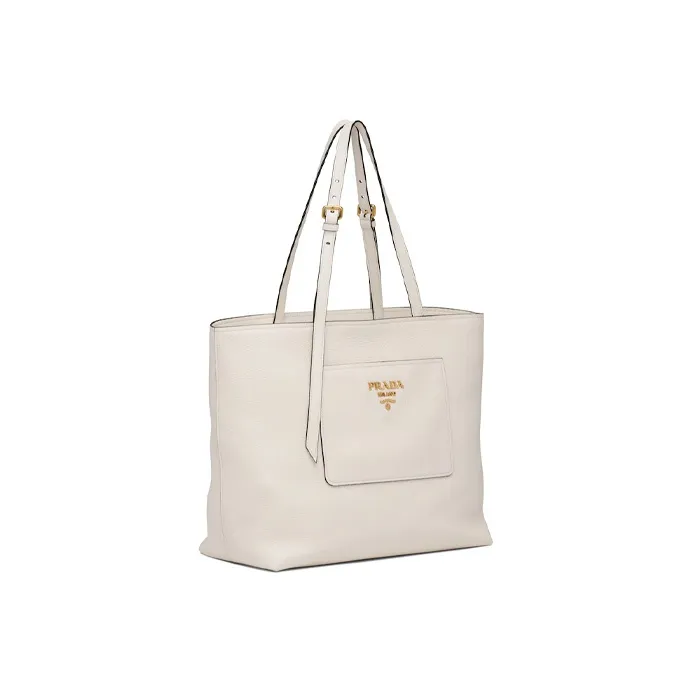 PRADA Calfskin Tote Bag Shopping Bag Handbag Shoulder Bag Crossbody Bag Women's White-1