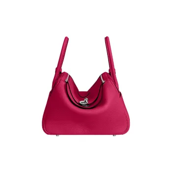 HERMES Lindy Taurillon Clemence Leather Handbag Shoulder Bag Crossbody Bag Mini Women's 5R Rose Shocking Vibrant Pink