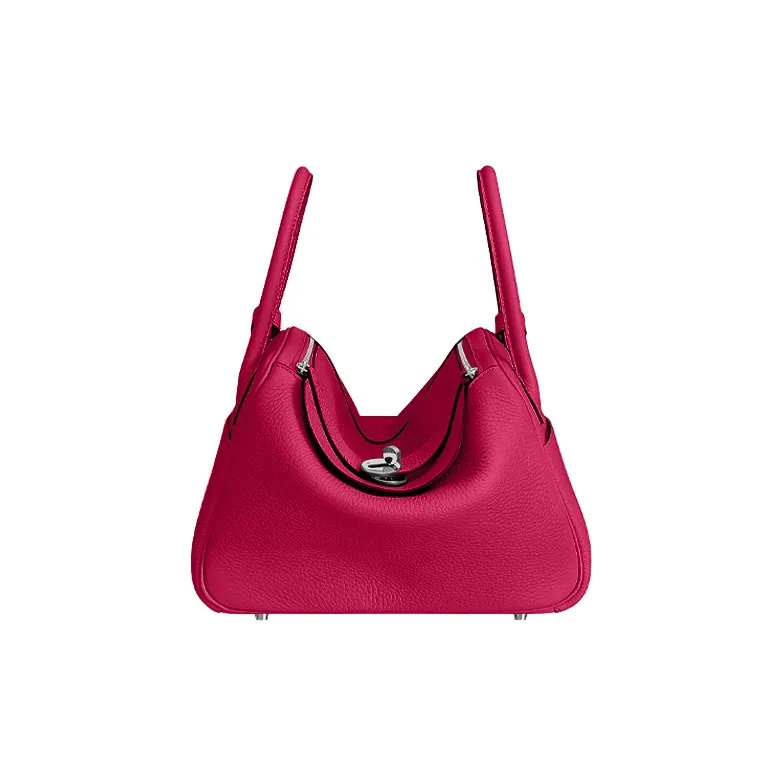 HERMES Lindy Taurillon Clemence Leather Handbag Shoulder Bag Crossbody Bag Mini Women's 5R Rose Shocking Vibrant Pink-0
