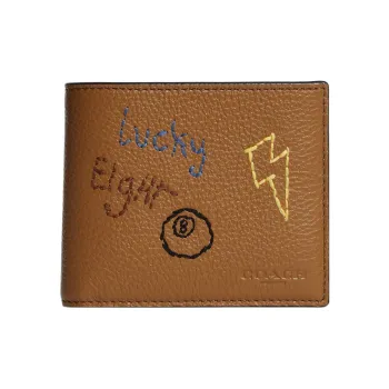 COACH Diary Embroidery Collaboration 3 IN 1 Wallet Leather Wallet Women's Brown