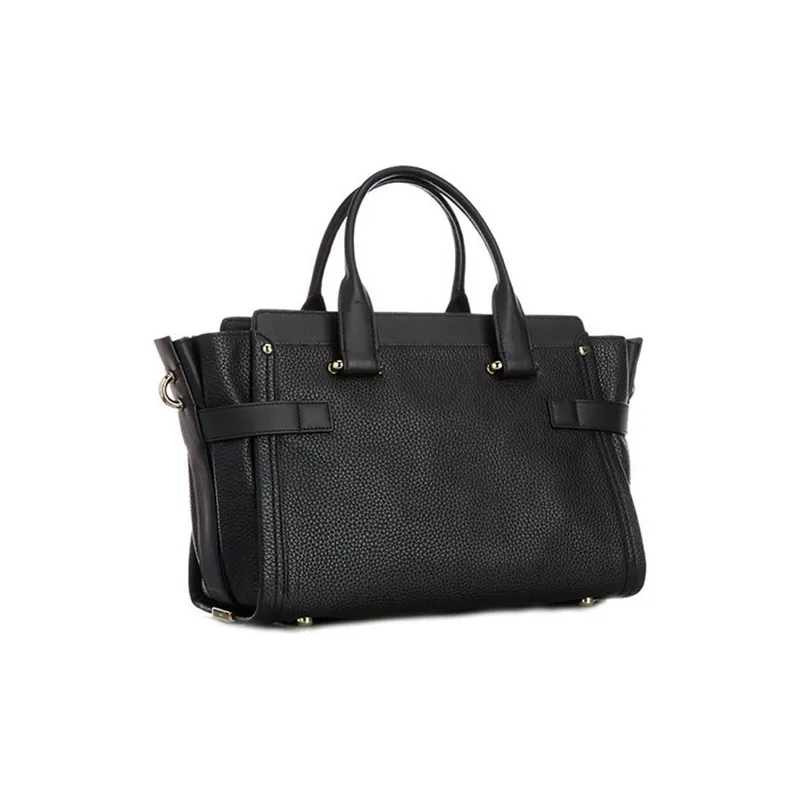 COACH Swagger Cow Leather Handbag Large Size Women's Black-1