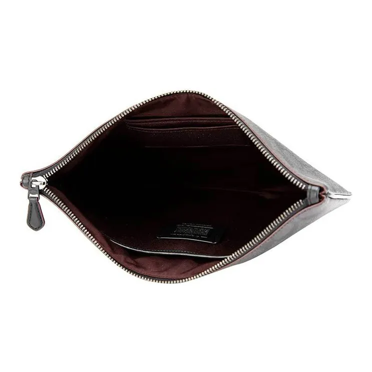 COACH Pouch Cow Leather Document Bag, Laptop Bag, Briefcase, Envelope Bag, Clutch Large Size Men's Black Gray Monogram-3