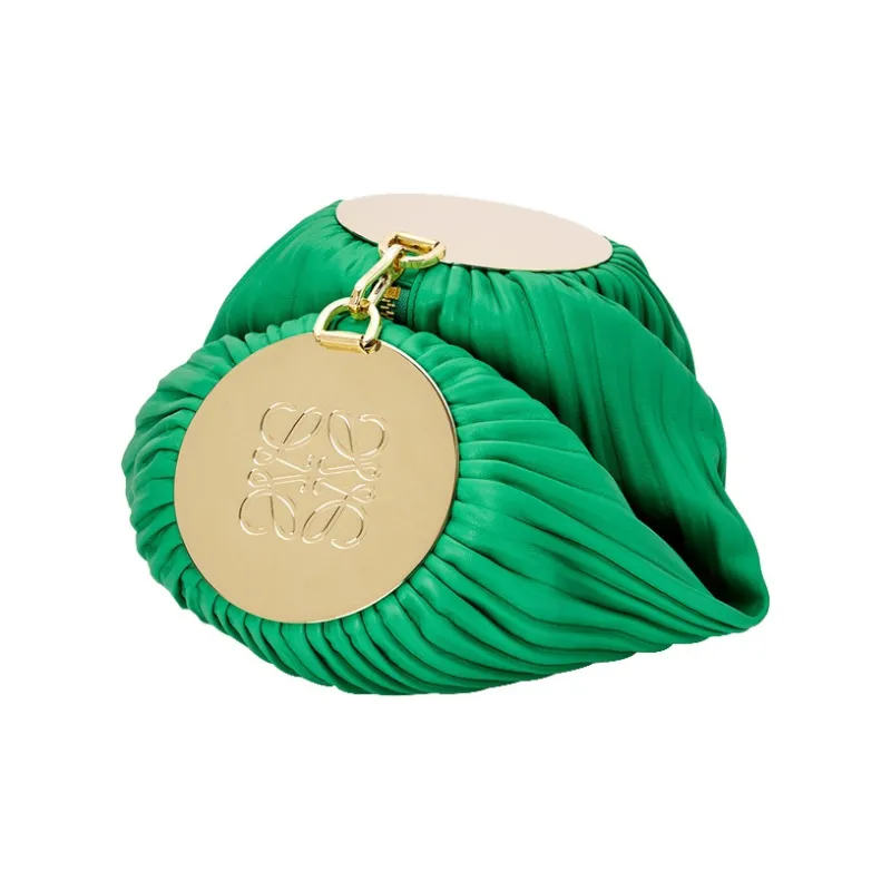 LOEWE Bracelet Lambskin Wrist Bag Shoulder Bag Women's Forest Green-2