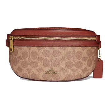 COACH Bethany Leather Shoulder Bag Crossbody Bag Sling Bag Fanny Pack Women's Red & Brown