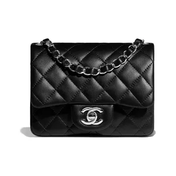 CHANEL Classic Flap CF Lambskin Square Fatty Crossbody Bag Shoulder Bag Women's Black