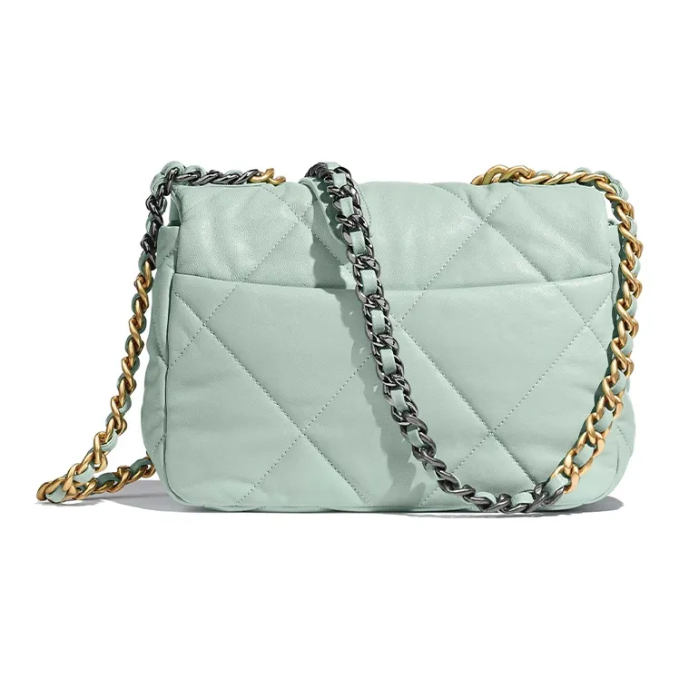 CHANEL 19Bag Lambskin Chain Shoulder Bag, Crossbody Bag Trumpets Women's Blue-1