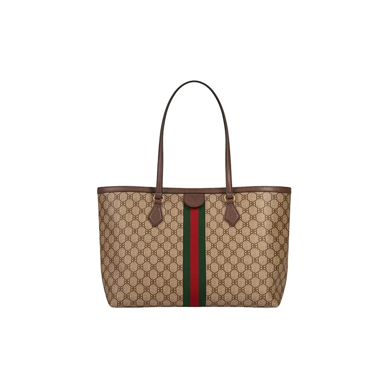 Balenciaga GUCCI Collaboration Coated Canvas Tote Bag Shopping Bag Shoulder Bags Women's Beige-2