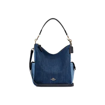 COACH Pennie Leather Shoulder Bag, Crossbody Bag, Handbag Women's Denim Multicolor